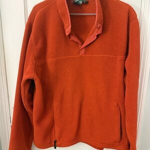 LL Bean orange Fleece Pullover
